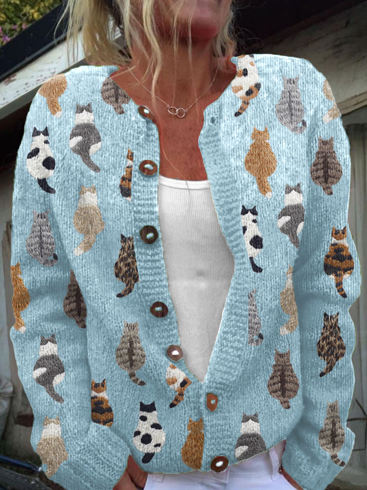 Elly | The Cat-Print Cardigan