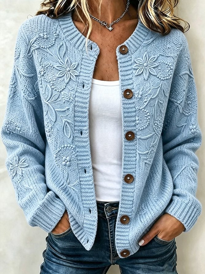 Riah™ | Casual and comfortable long-sleeved floral cardigan