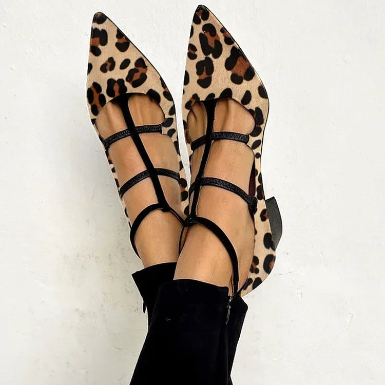 Bridget - Heels with Leopard Print Strap
