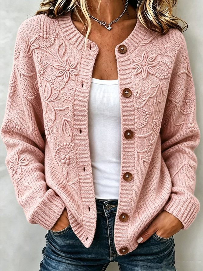 Riah™ | Casual and comfortable long-sleeved floral cardigan