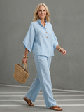 Amity | Button Front Relaxed Tunic Trouser Set