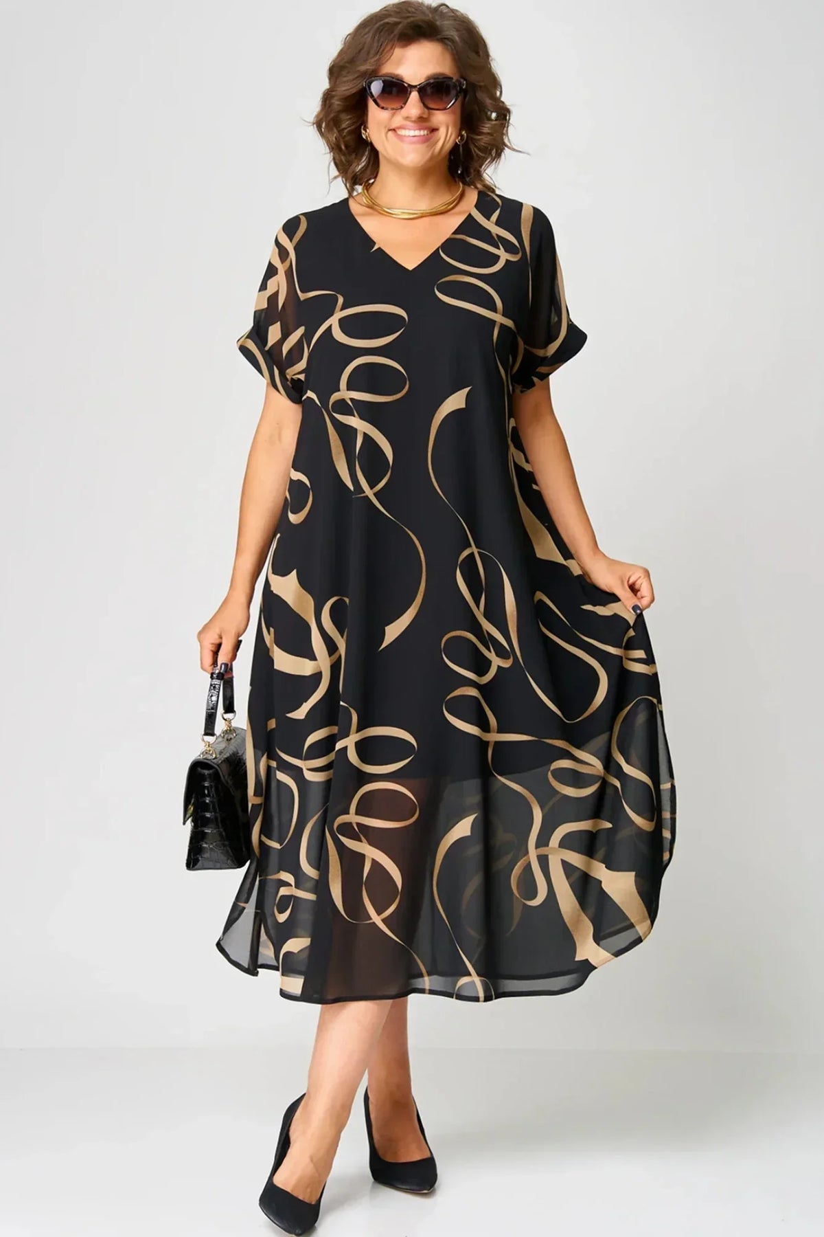 Josiane | Robe chic à manches courtes