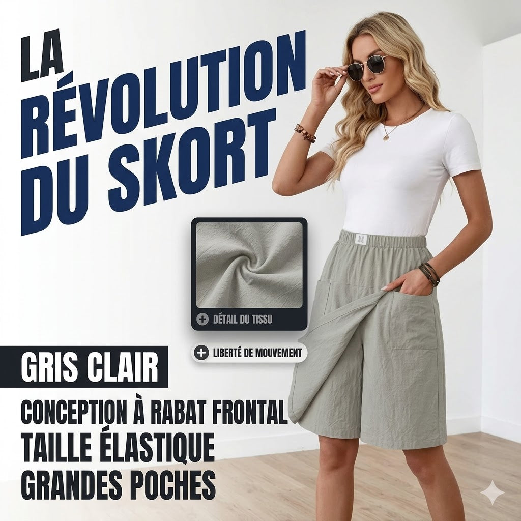 Colette | Skort taille élastique poches liberté active