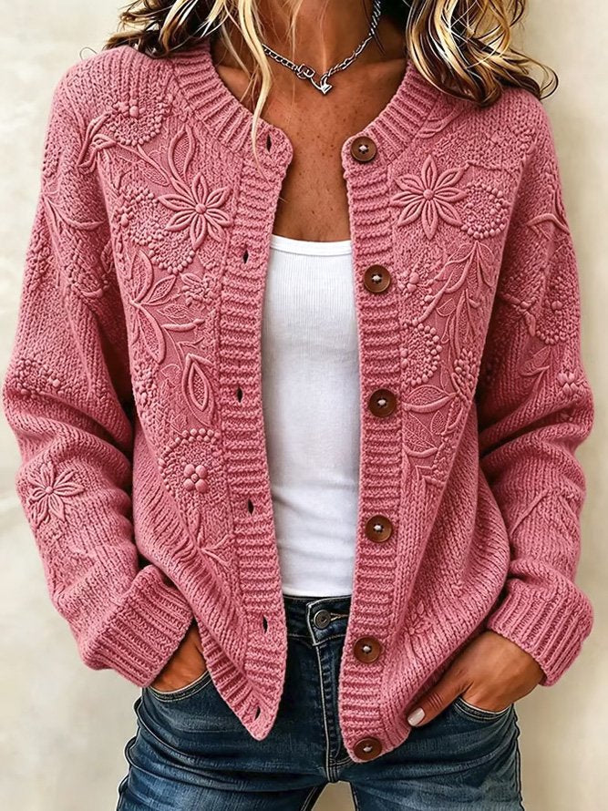 Riah™ | Casual and comfortable long-sleeved floral cardigan