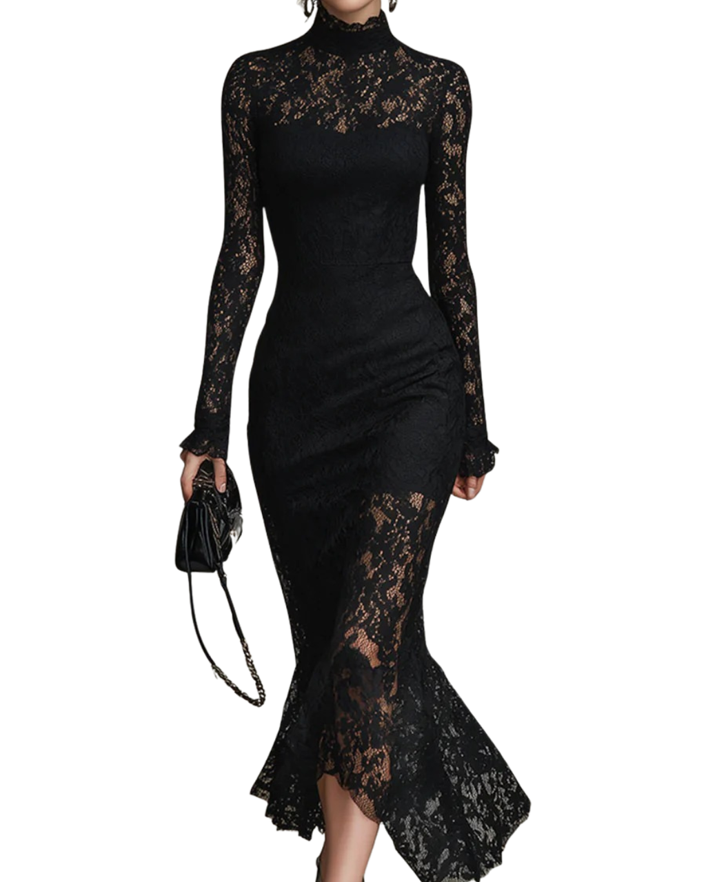 Julia | Black Lace Maxi Dress