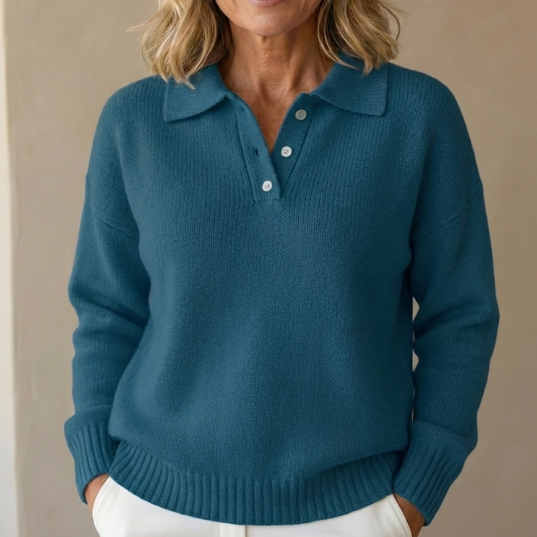 Rose - Soft Knit Sweater with Collar