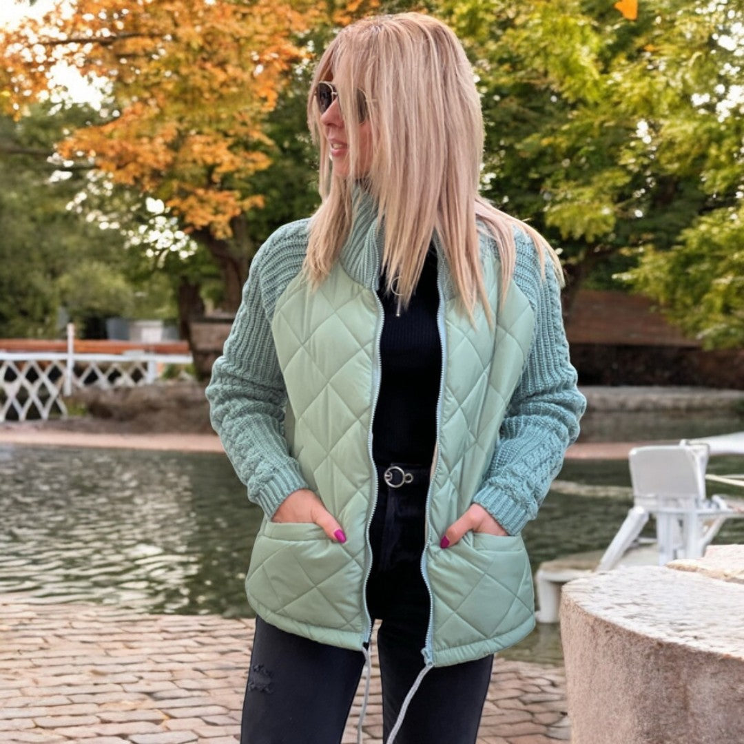 Cléa | Veste chaude à manches tricotées
