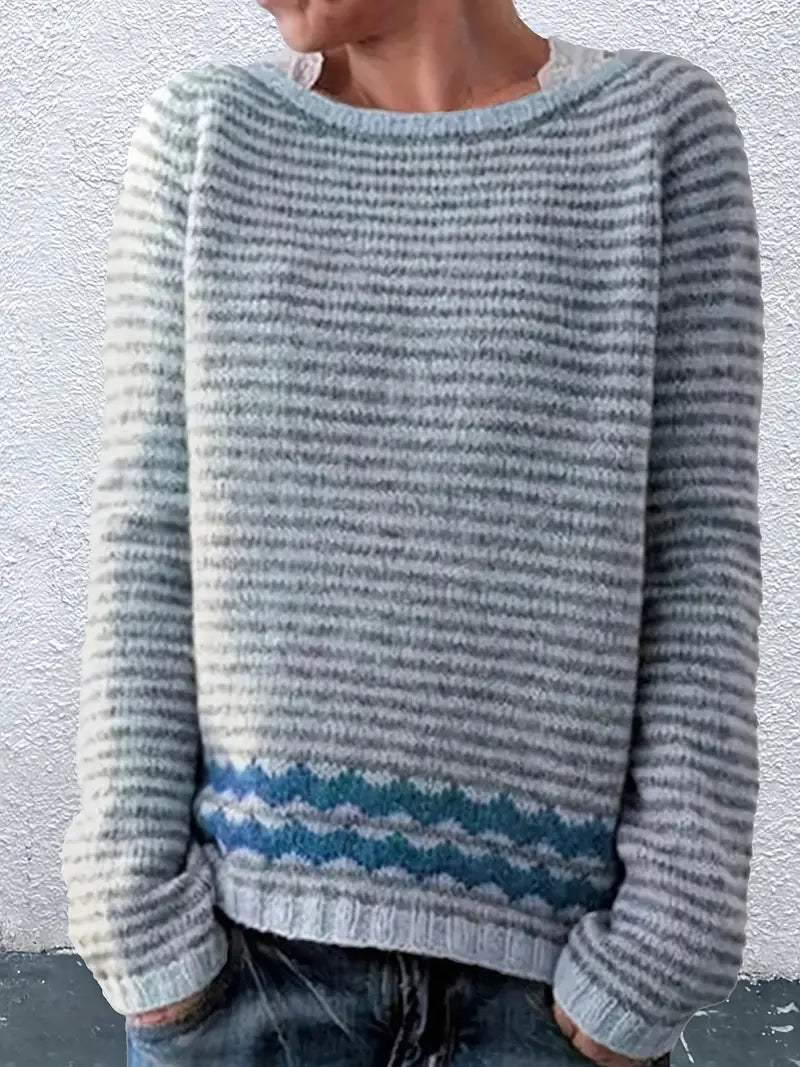 Lillian - Casual sweater with subtle stripes