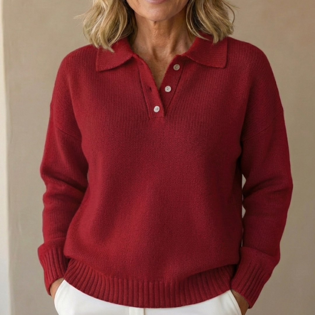 Rose - Soft Knit Sweater with Collar