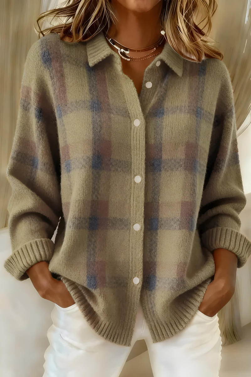 Maïwen | Cardigan à carreaux doux