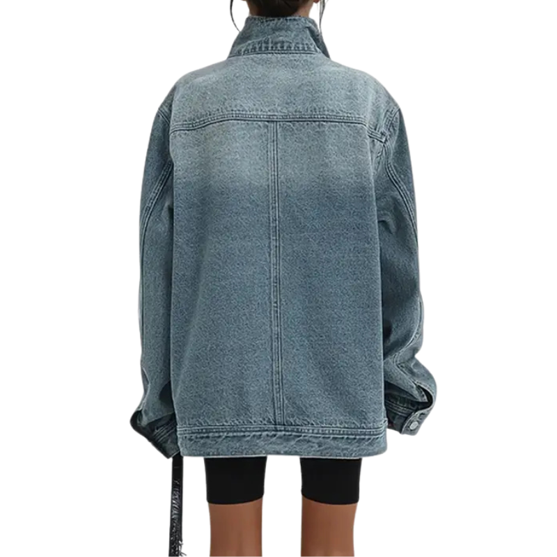 SKYE™ | Vintage Washed High Neck Asymmetric Jacket