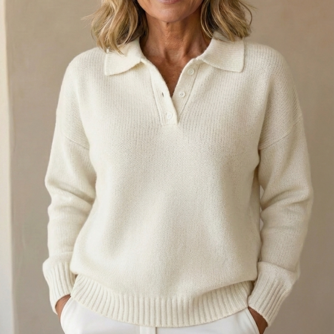 Rose - Soft Knit Sweater with Collar