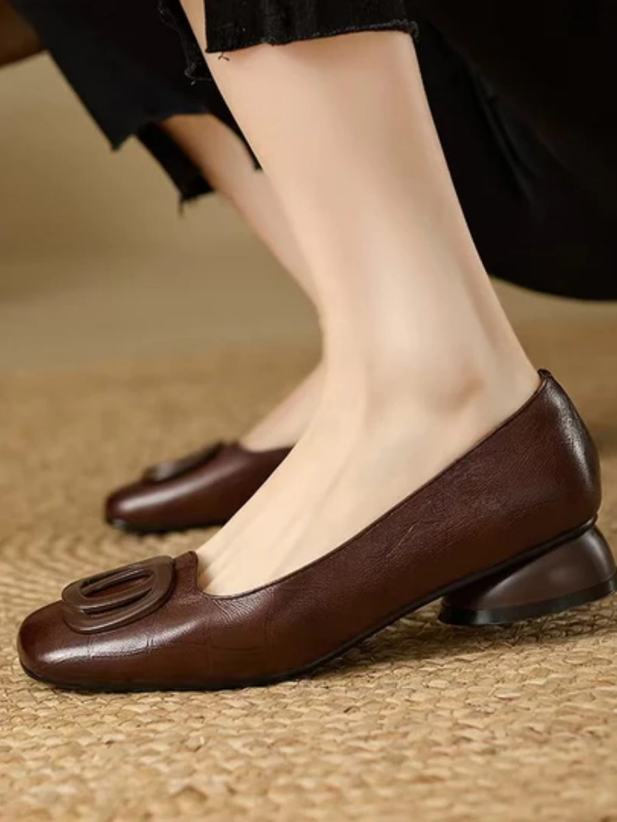 Chiara | Vegan Leather Square-Toe Ballet Flats