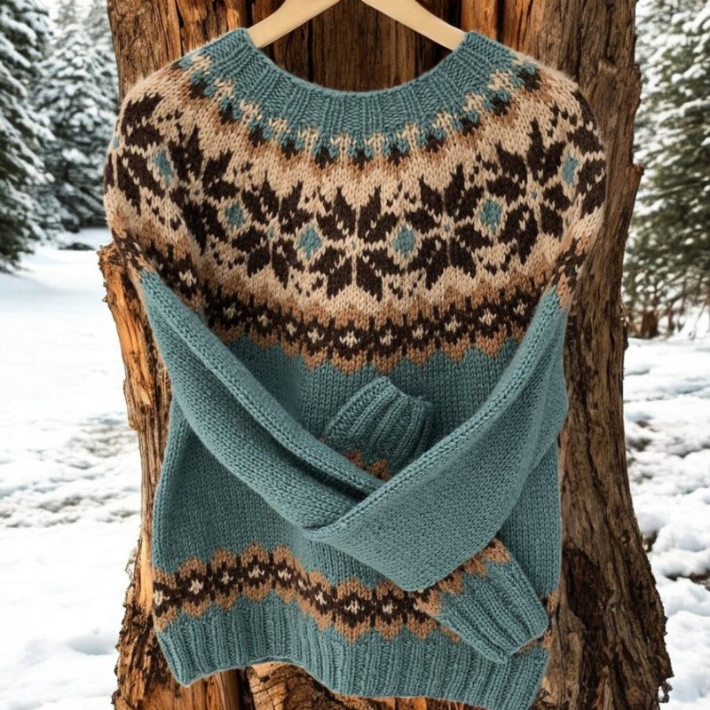 Maelle - Elegant Vintage Knitted Jacquard Gilet