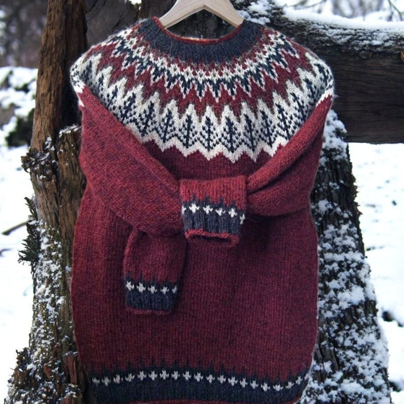 Althea - Elegant and Comfortable Jacquard Sweater