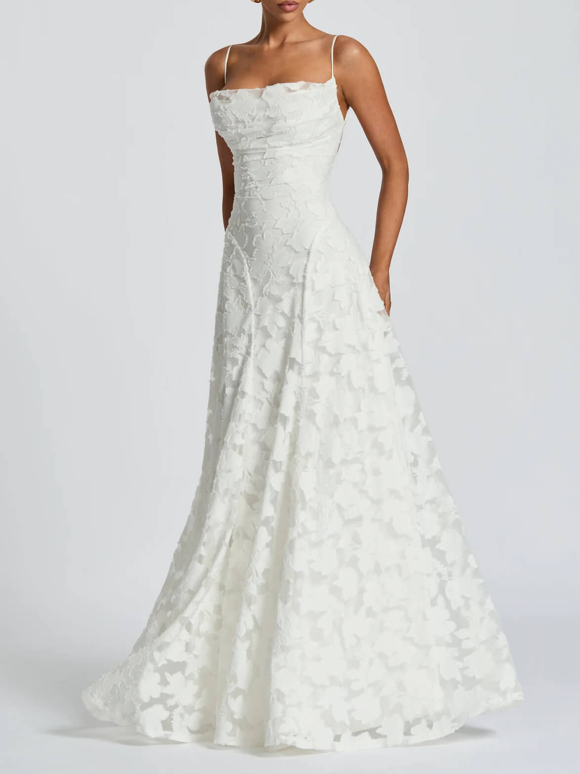 Soraya | Robe de soirée luxueuse en jacquard à encolure droite