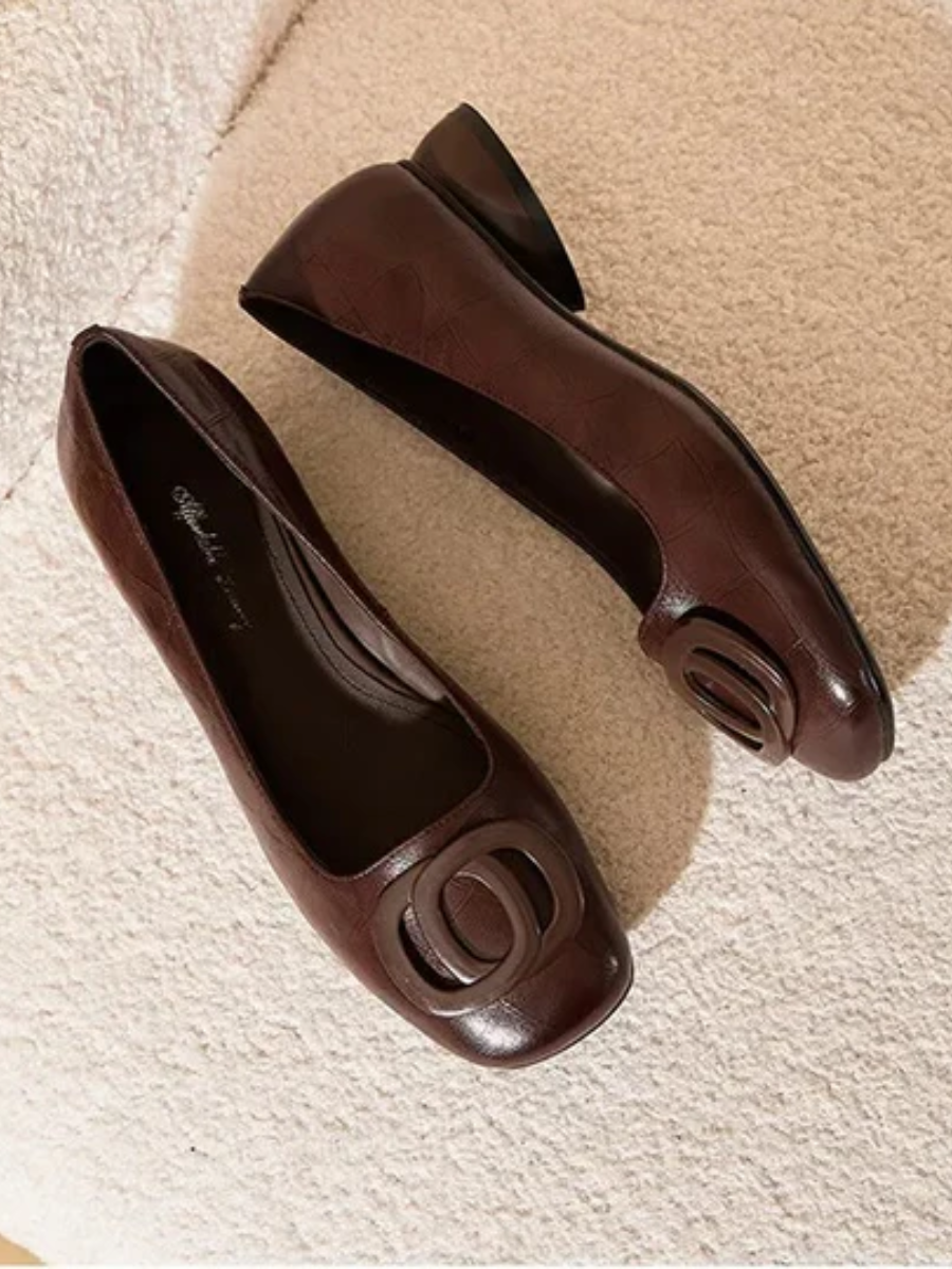 Chiara | Vegan Leather Square-Toe Ballet Flats