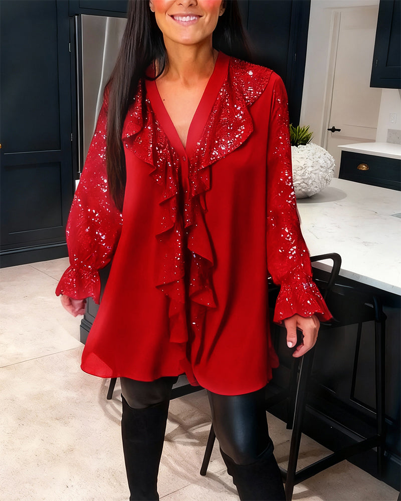 Élina | Blouse ample à sequins