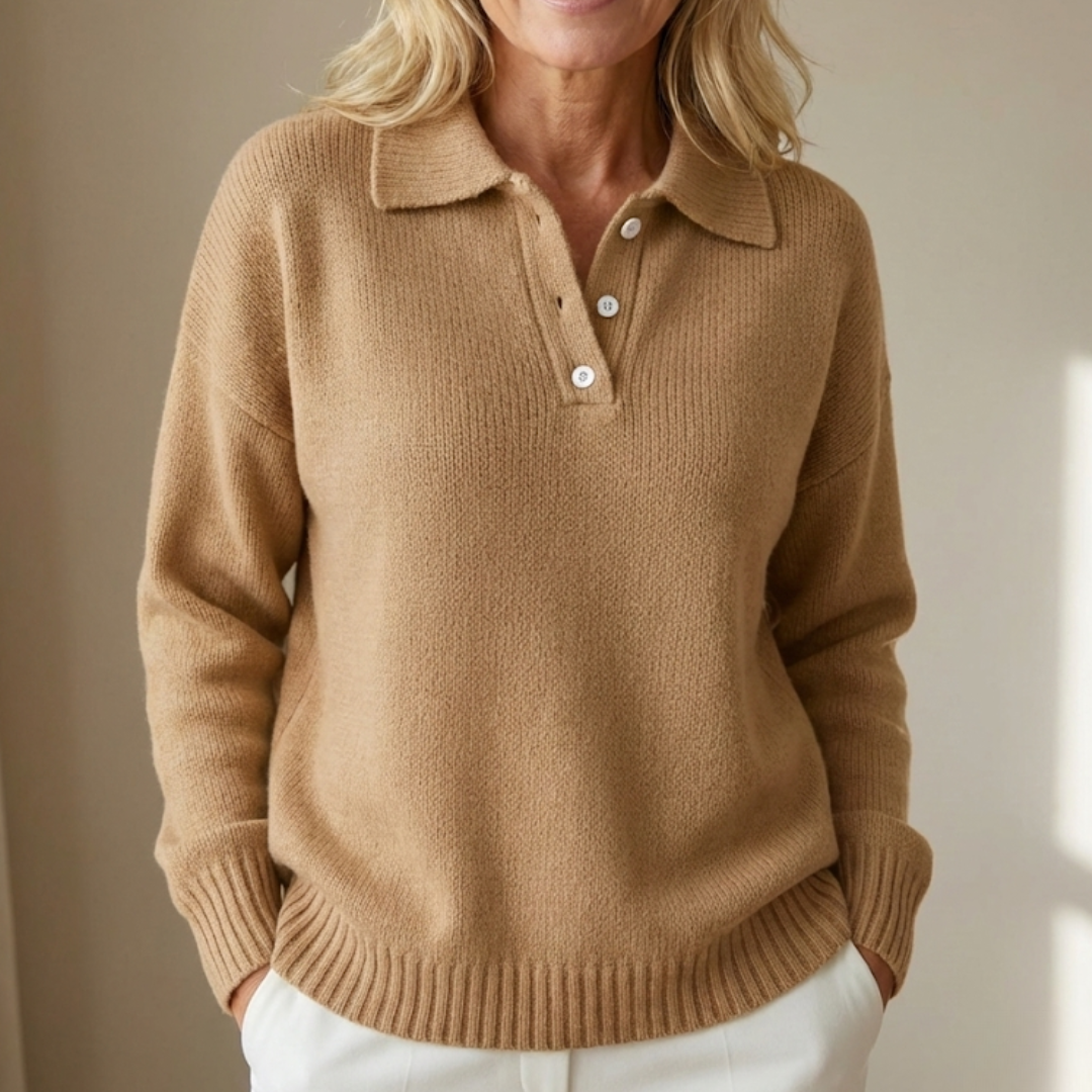 Rose - Soft Knit Sweater with Collar