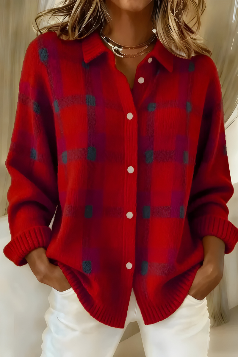 Maïwen | Cardigan à carreaux doux