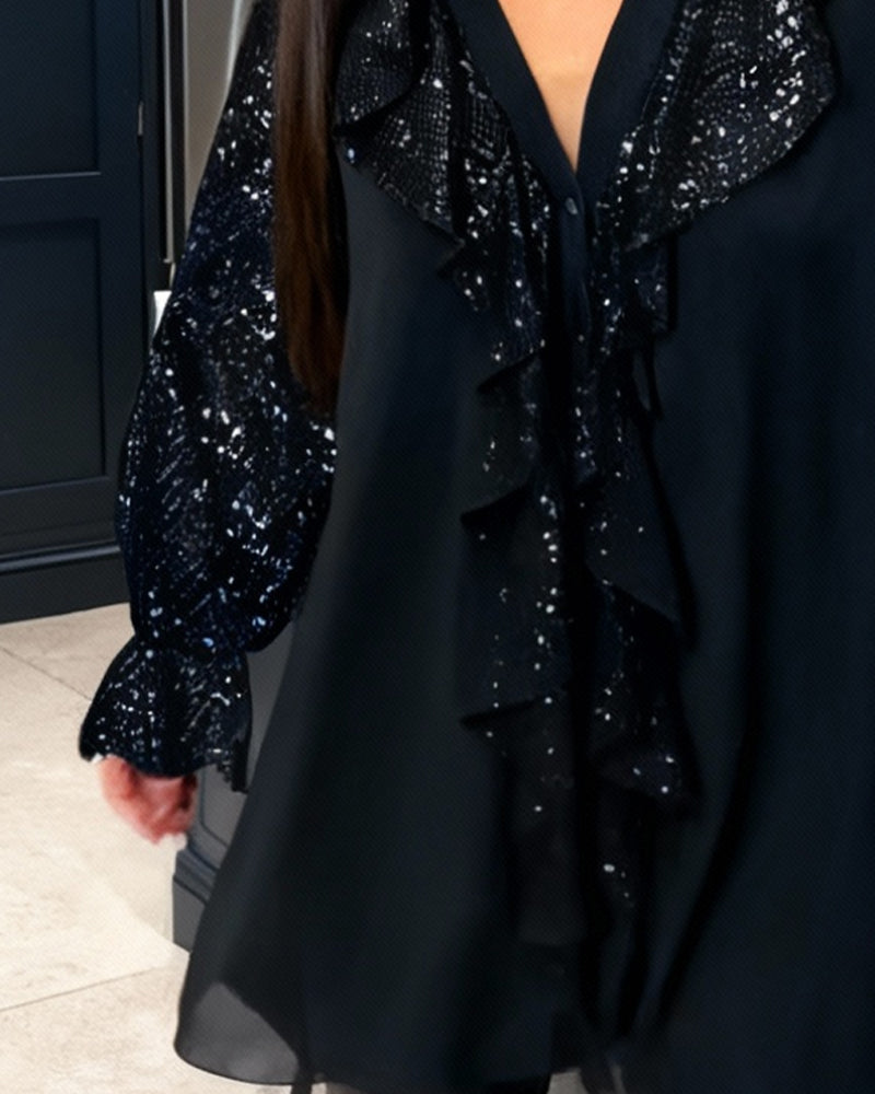 Élina | Blouse ample à sequins
