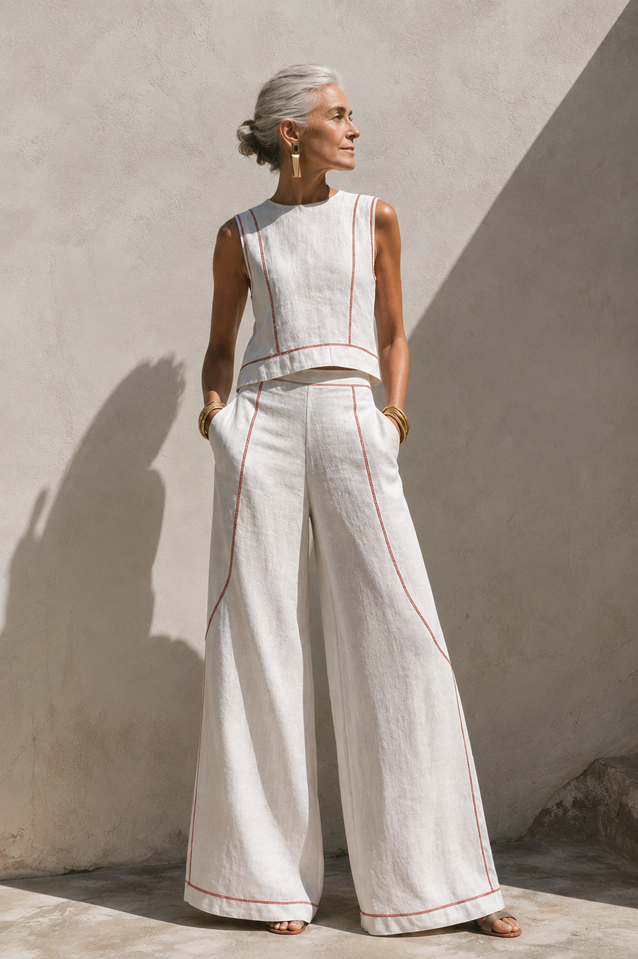 Élise | Ensemble Élégant à Pantalon Large