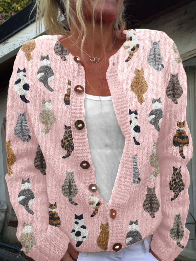 Elly | The Cat-Print Cardigan