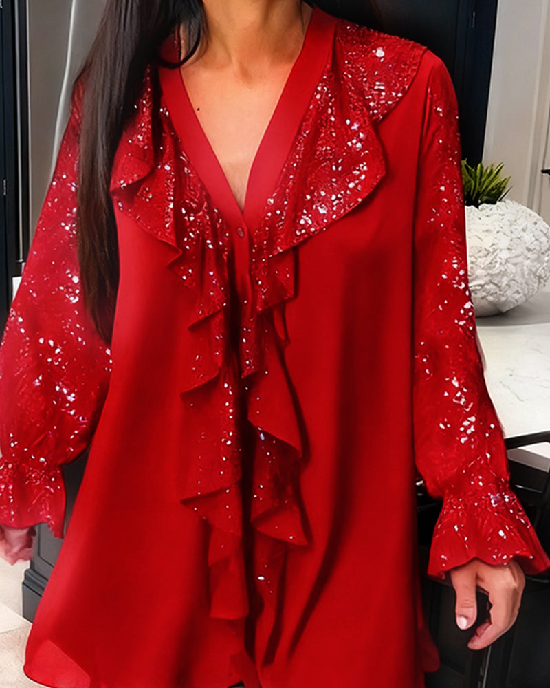 Élina | Blouse ample à sequins