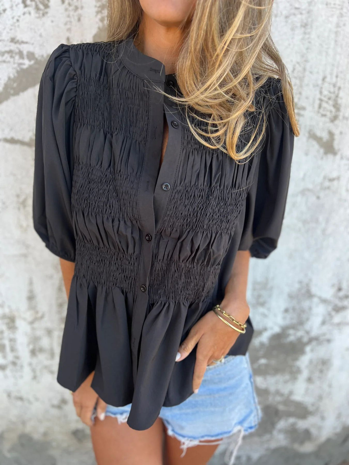 Séline | Blouse élégante à manches bouffantes