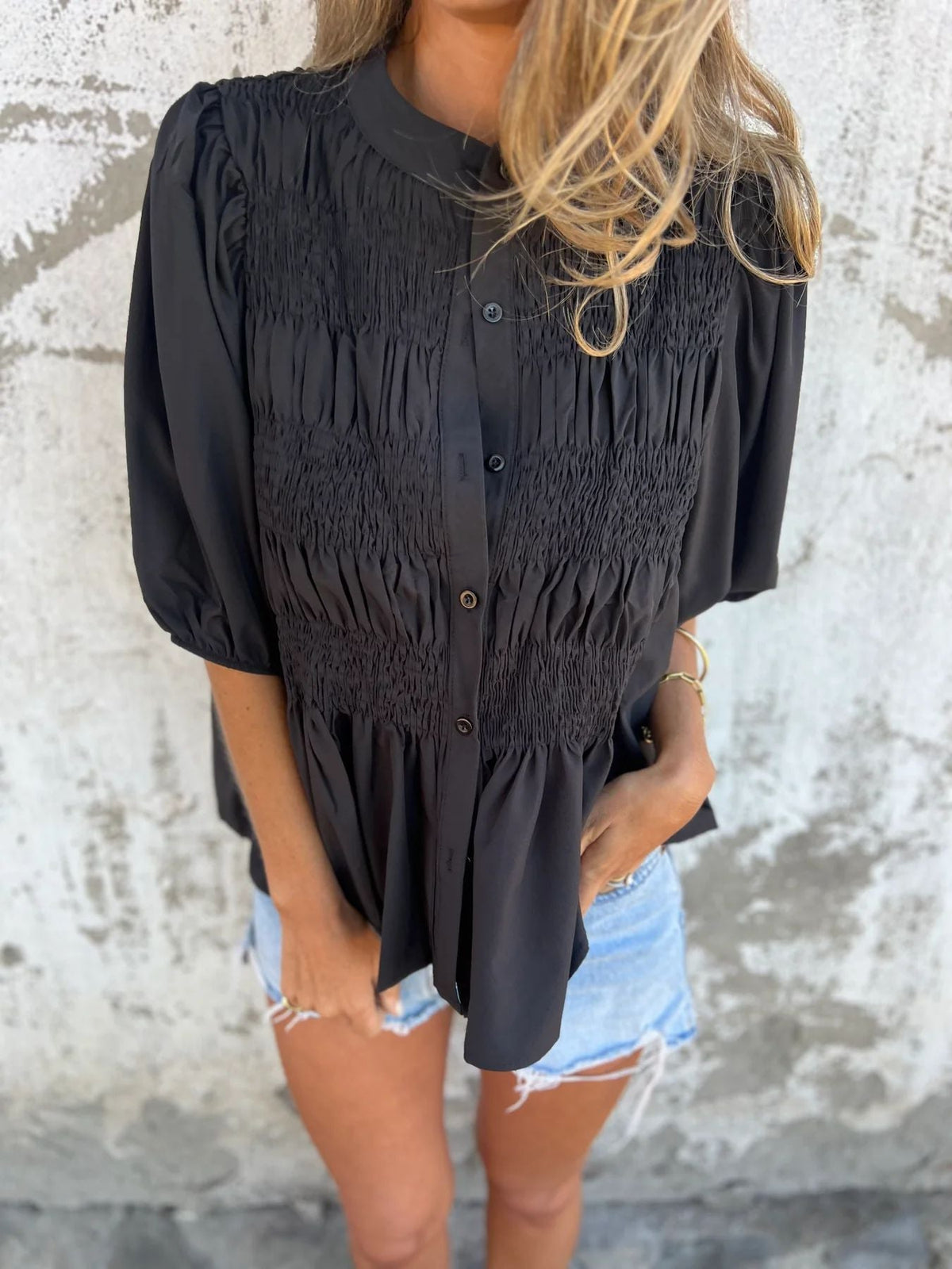 Séline | Blouse élégante à manches bouffantes