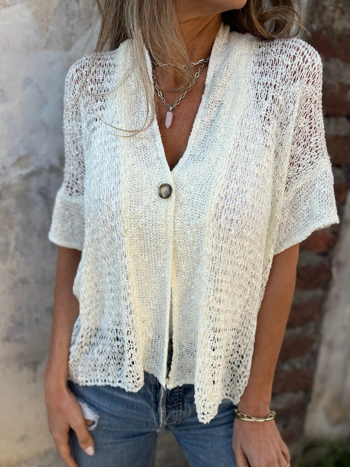 Carol | Gilet en maille ajourée