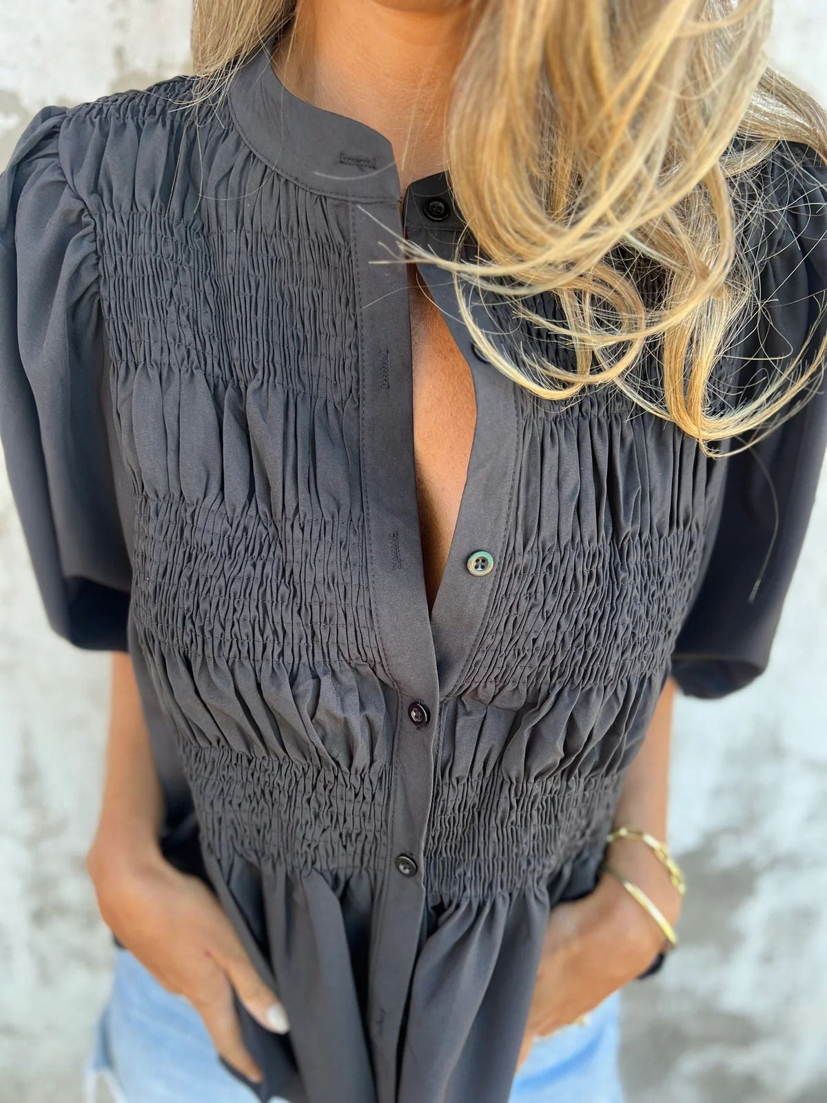 Séline | Blouse élégante à manches bouffantes
