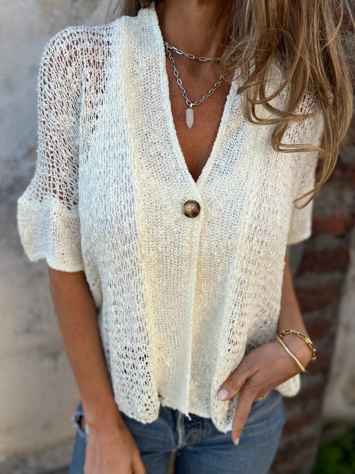 Carol | Gilet en maille ajourée