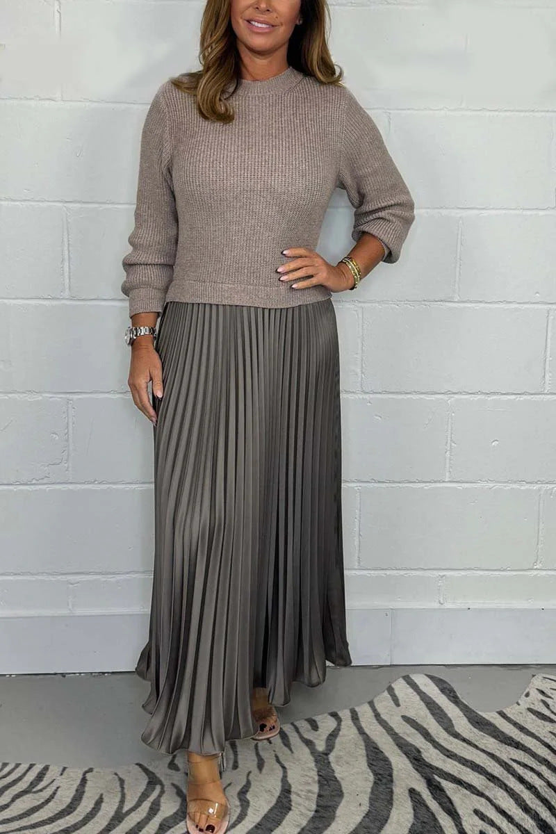 Camélia | Ensemble pull & jupe plissée