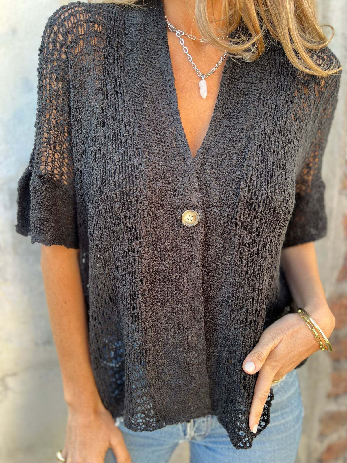 Carol | Gilet en maille ajourée