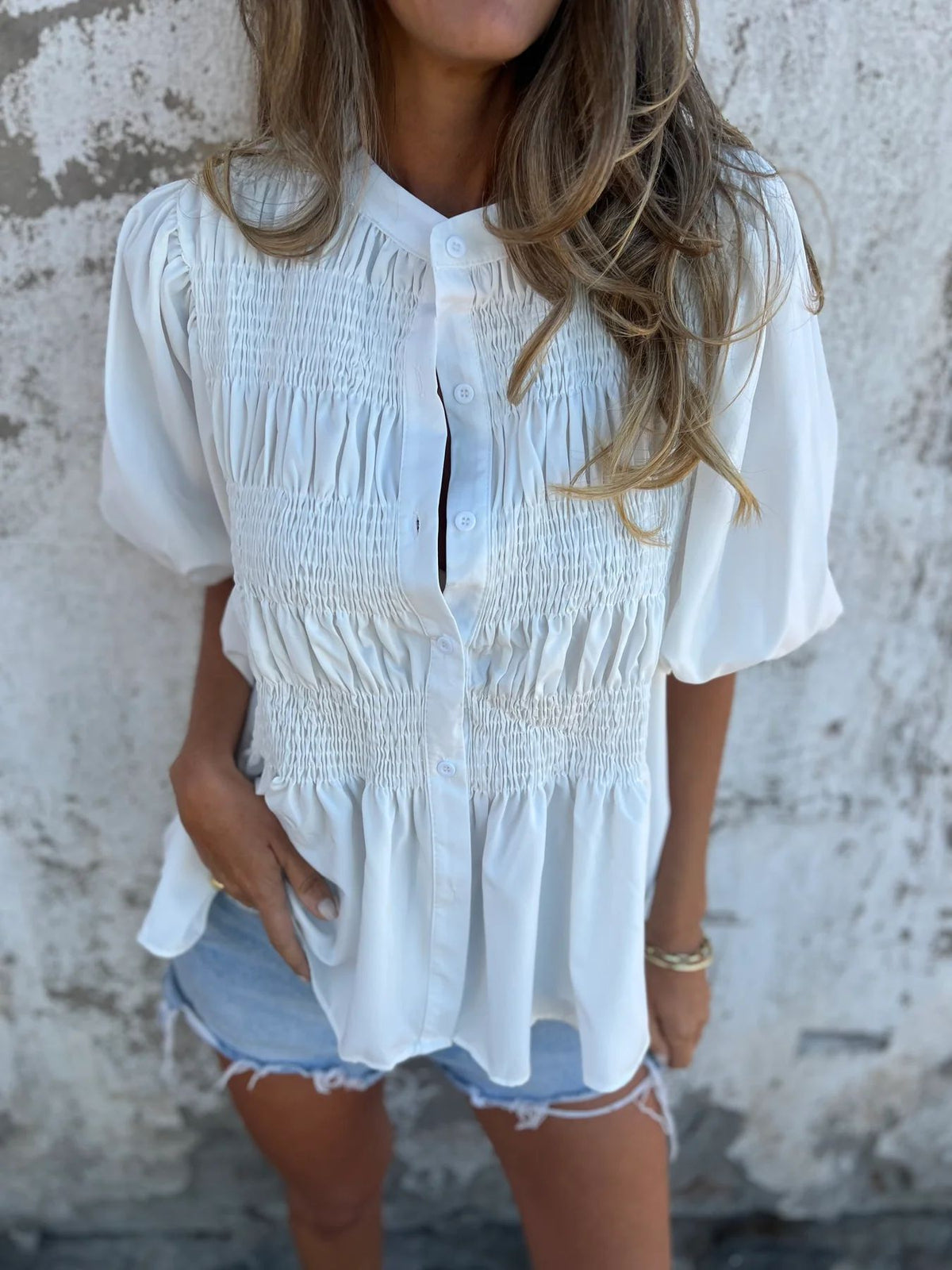 Séline | Blouse élégante à manches bouffantes