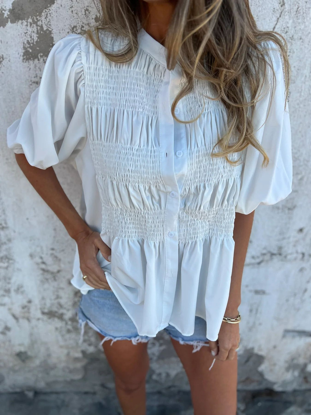 Séline | Blouse élégante à manches bouffantes