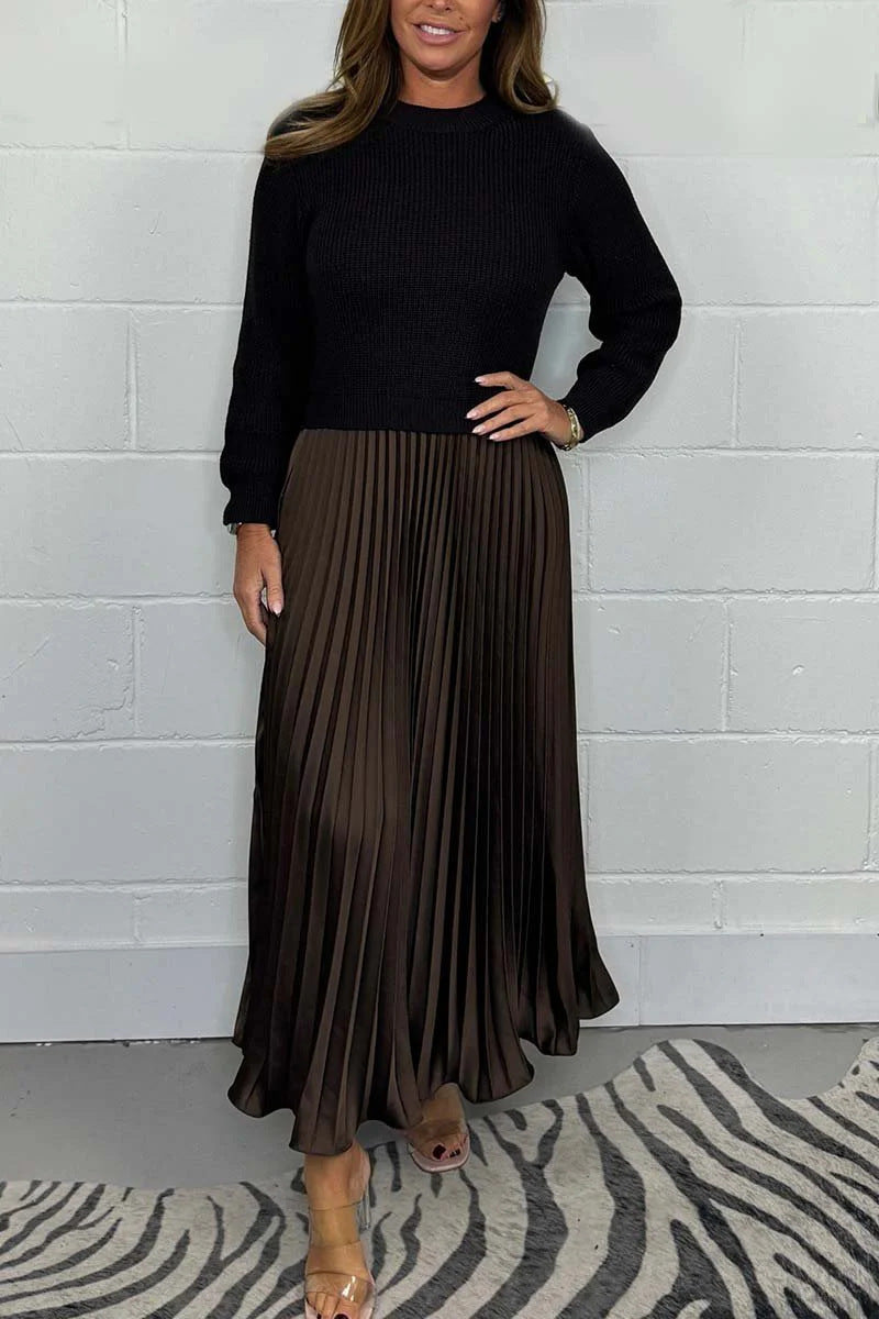 Camélia | Ensemble pull & jupe plissée
