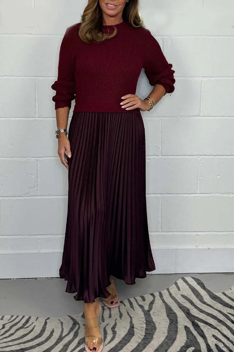 Camélia | Ensemble pull & jupe plissée