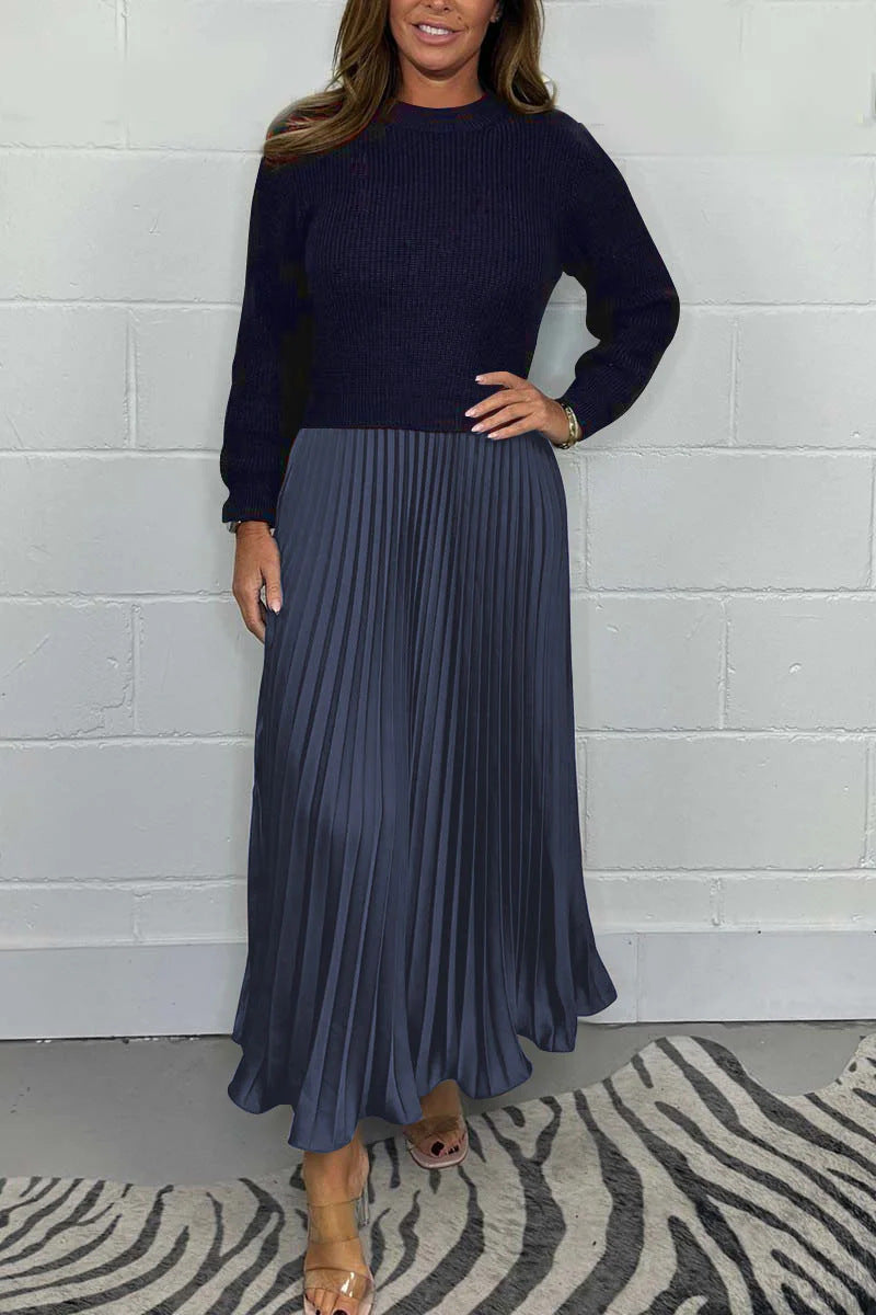 Camélia | Ensemble pull & jupe plissée
