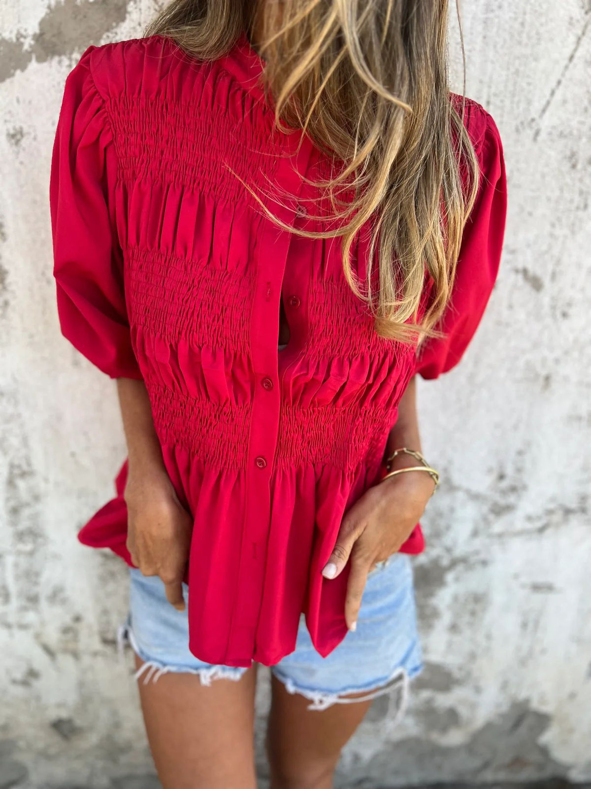 Séline | Blouse élégante à manches bouffantes