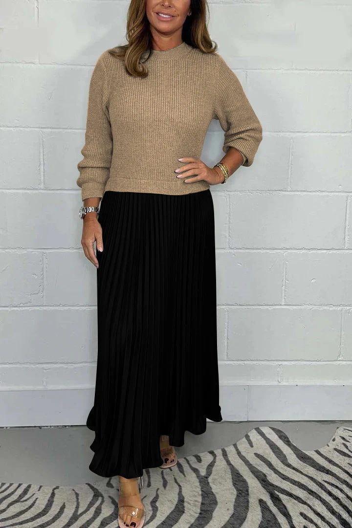Camélia | Ensemble pull & jupe plissée