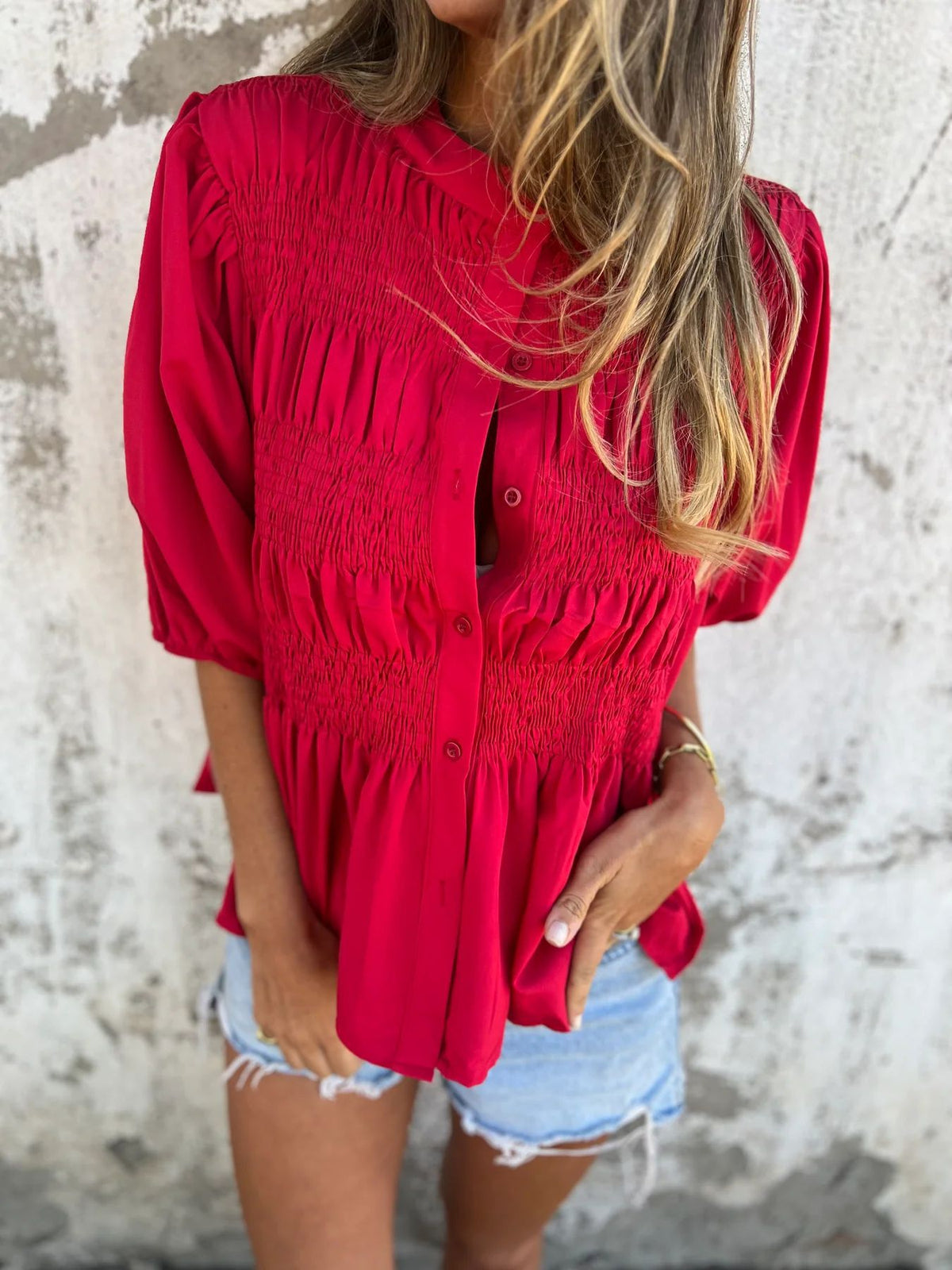 Séline | Blouse élégante à manches bouffantes