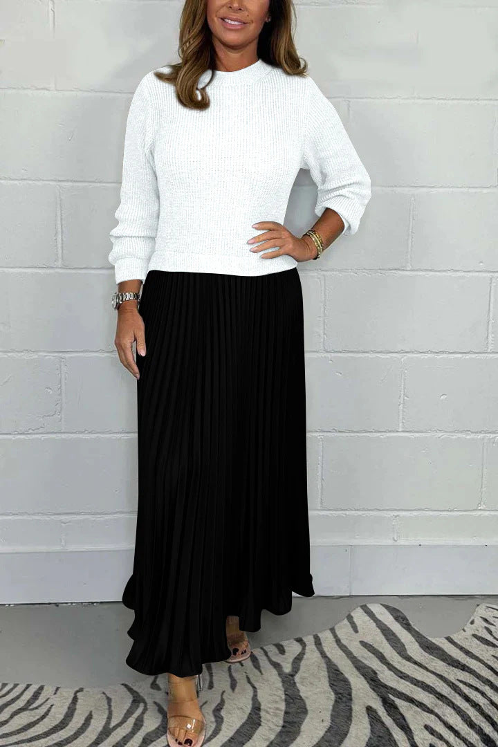 Camélia | Ensemble pull & jupe plissée