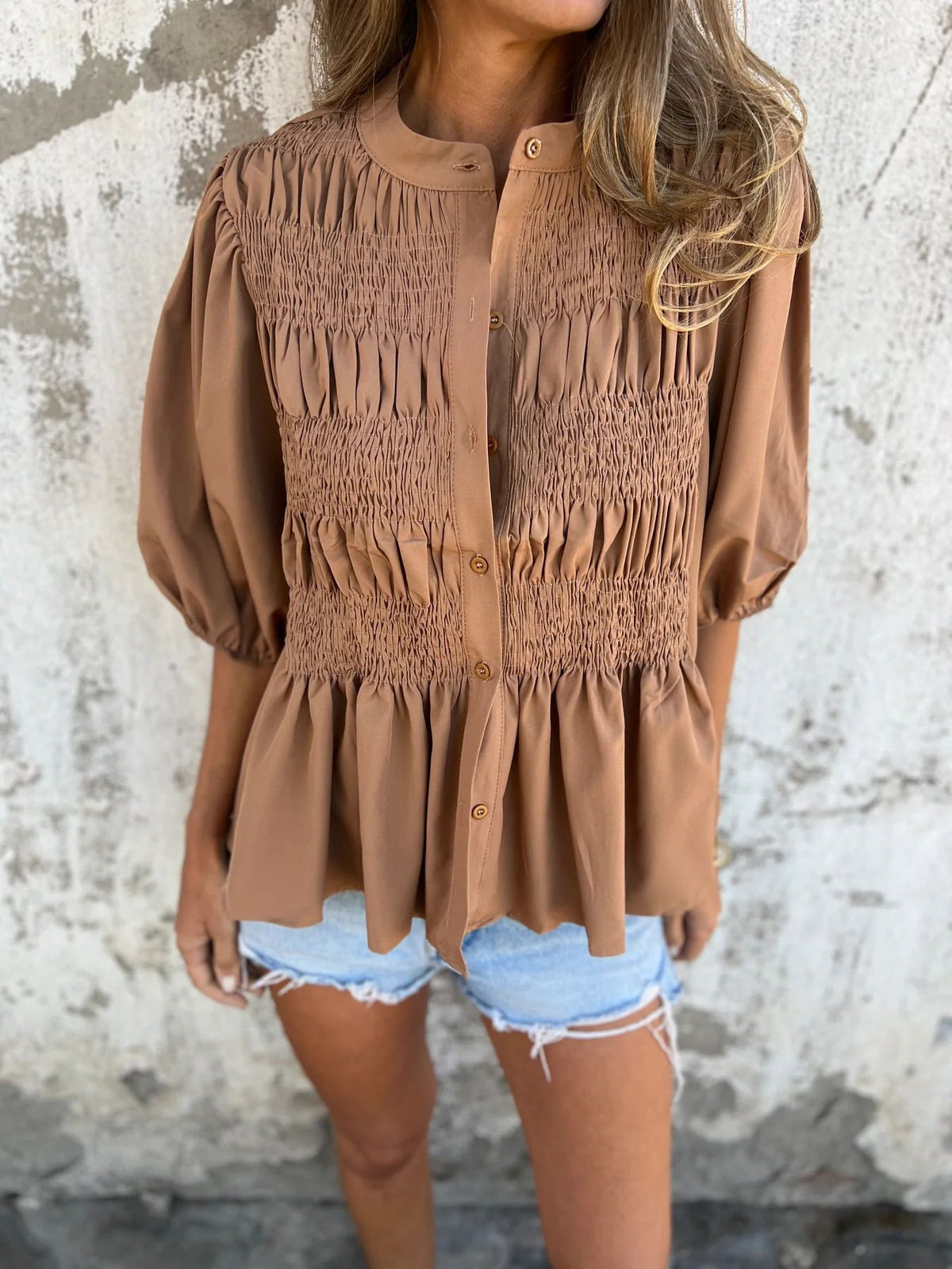 Séline | Blouse élégante à manches bouffantes
