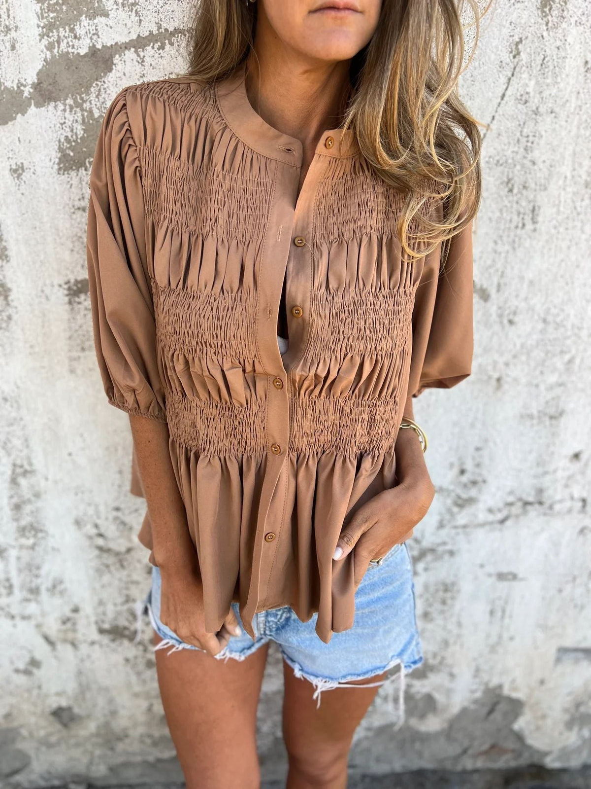 Séline | Blouse élégante à manches bouffantes