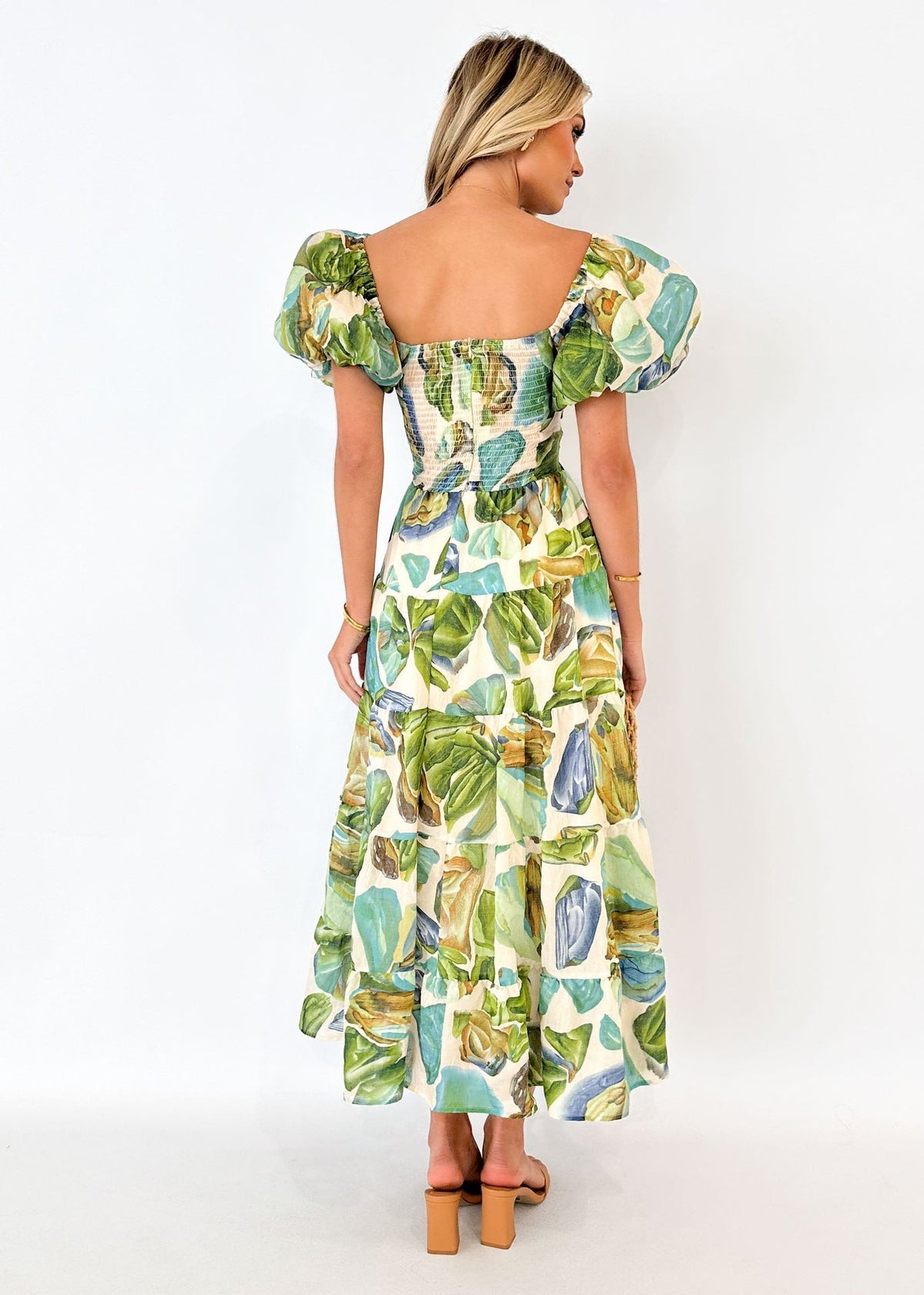 Isla | Robe longue à imprimé avec découpe à la taille