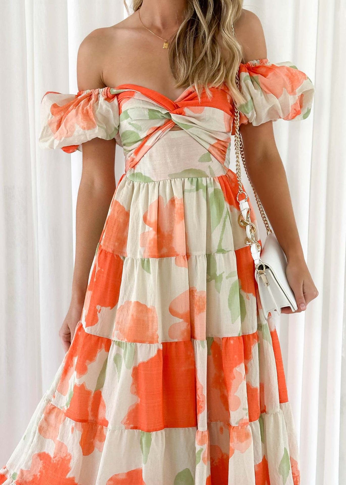 Isla | Robe longue à imprimé avec découpe à la taille
