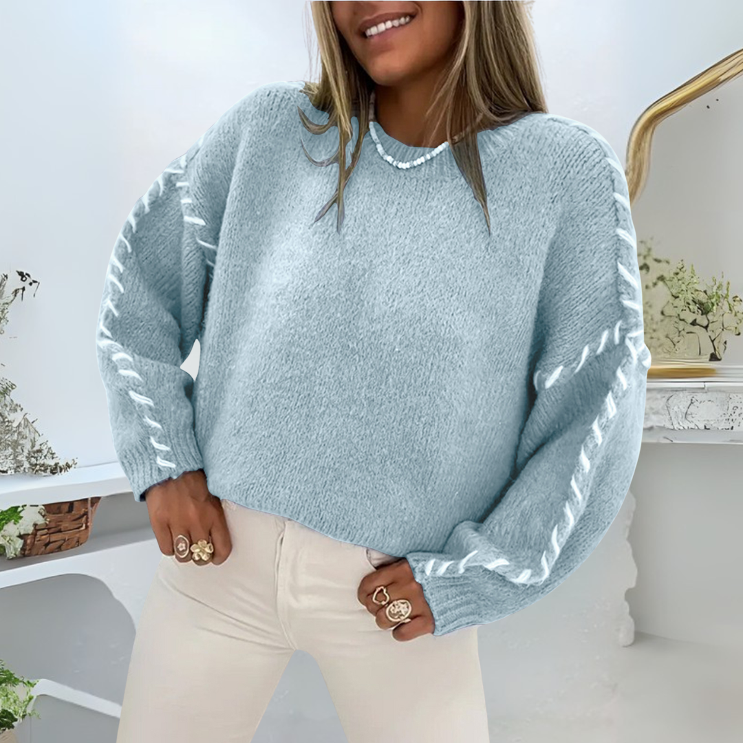 Madeline - Comfy Long Sleeve Round Neck Sweater