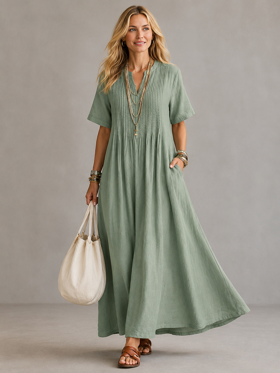 Marion | Robe Longue Fluide à Plis